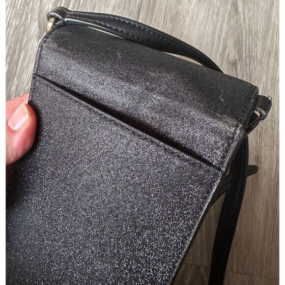 Kate Spade Black Glitter North South Phone Crossbody Bag - Picture 5 of 11